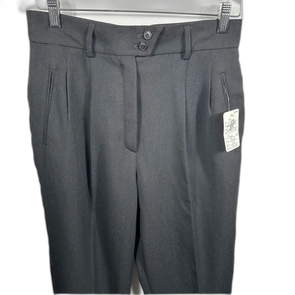 Mondi Vintage Black Pleated Wool Blend Dress Pants NWT Size European 40/US 10